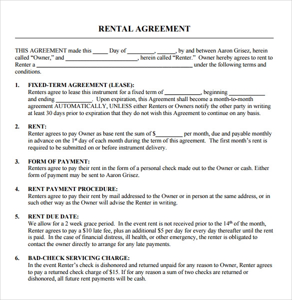 Free Printable Rental Agreement Form Word Printable Forms Free Online