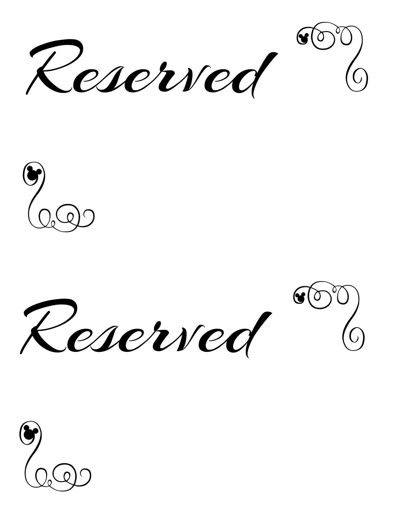Free Printable Reserved Seating Signs For Your Wedding Ceremony