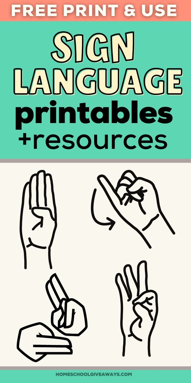 Free Printable Sign Language Words Resources Sign Language Words