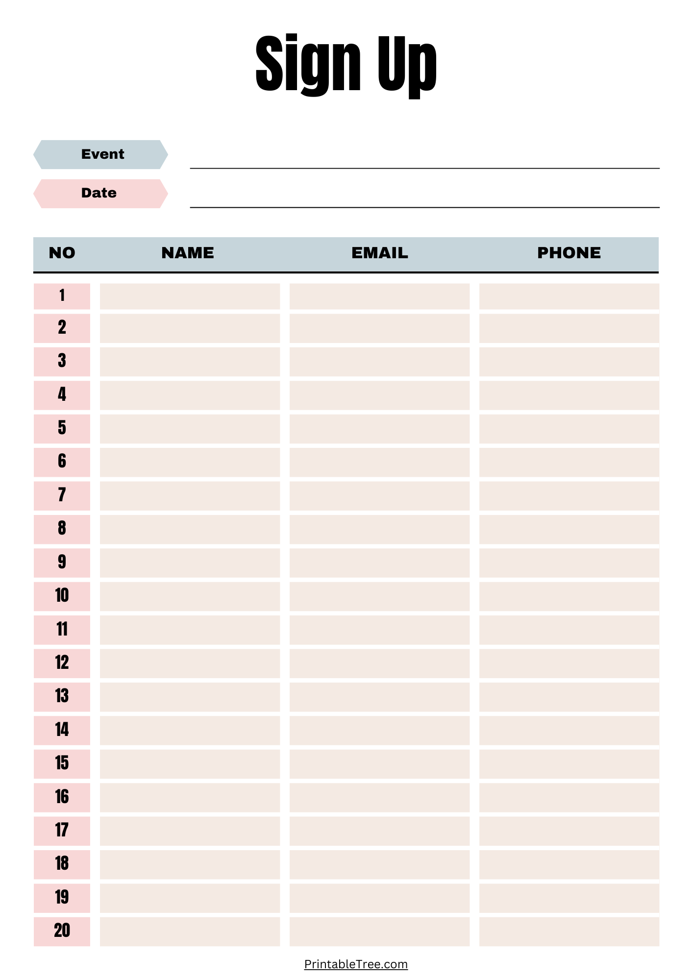 Free Printable Sign Up Sheet Free Printable Riset Vrogue co