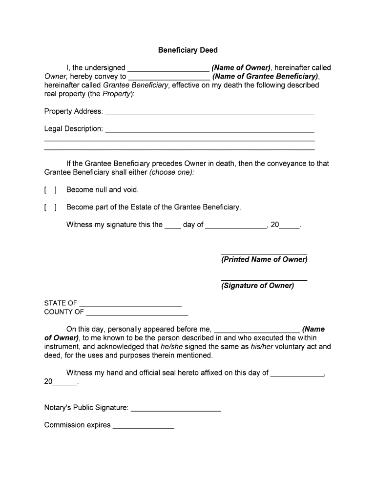 Free Printable Transfer On Death Deed Form Colorado Printable Forms 