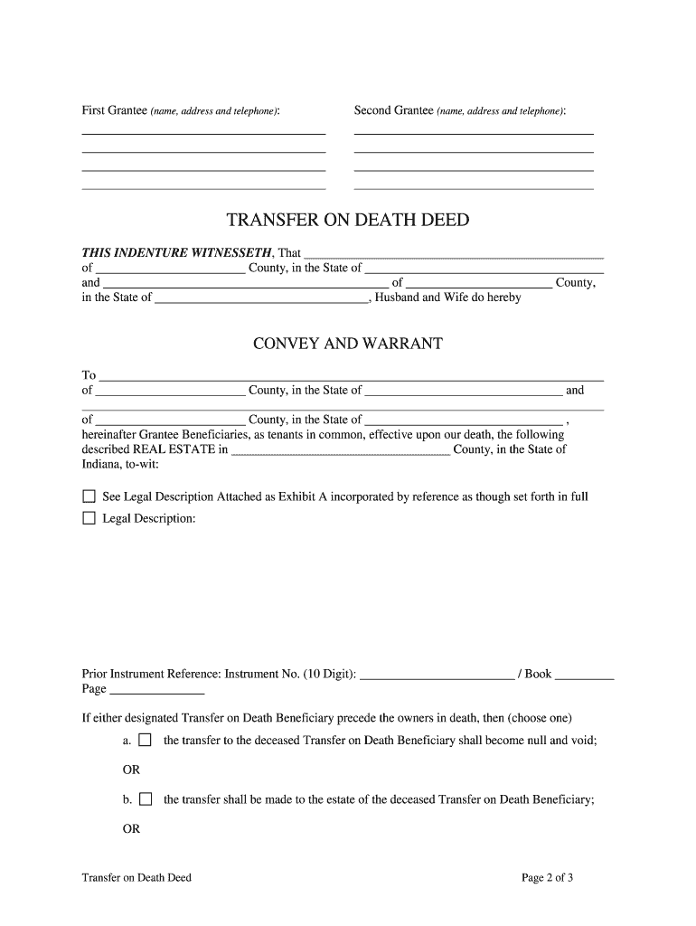 Free Printable Transfer On Death Deed Form Illinois Printable Forms 