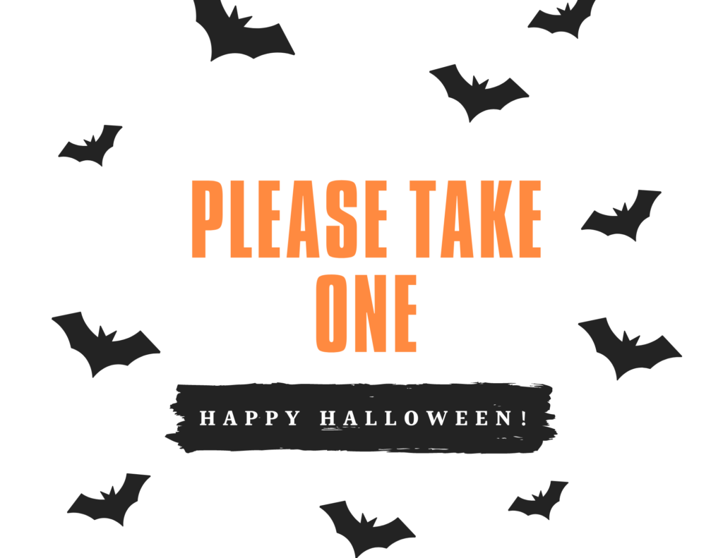 Free Printable Trick Or Treat Sign Pop Sparkle Fizz