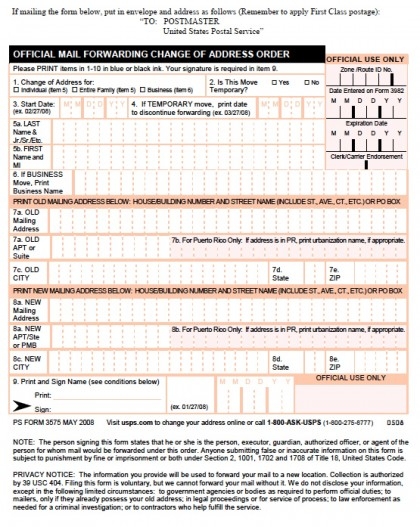 Free Printable Usps Change Of Address Form Printable Form 2024
