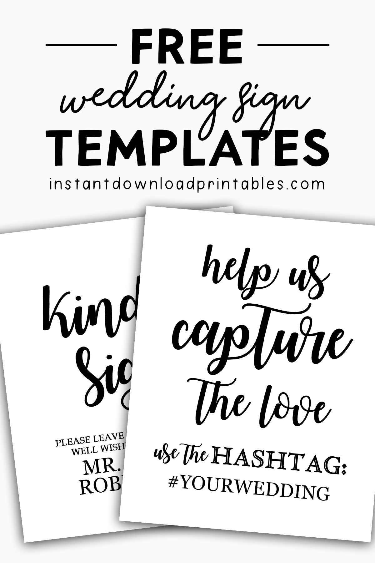 Free Printable Wedding Signs Templates Printable Form Templates And 