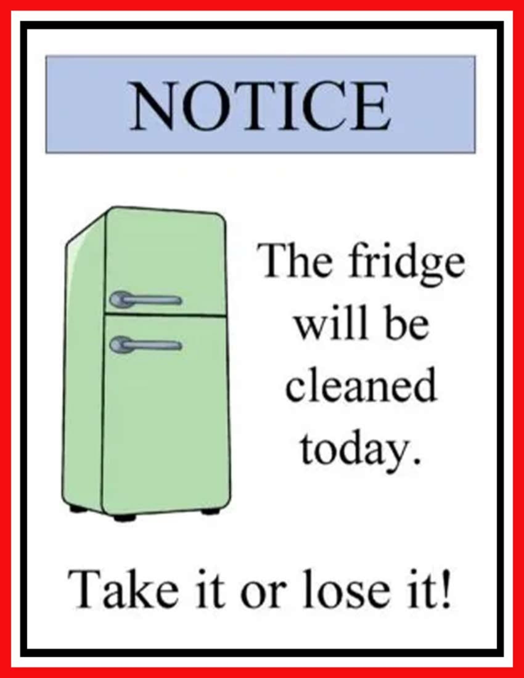 Fridge Clean Out Sign Printable Free Free Printable