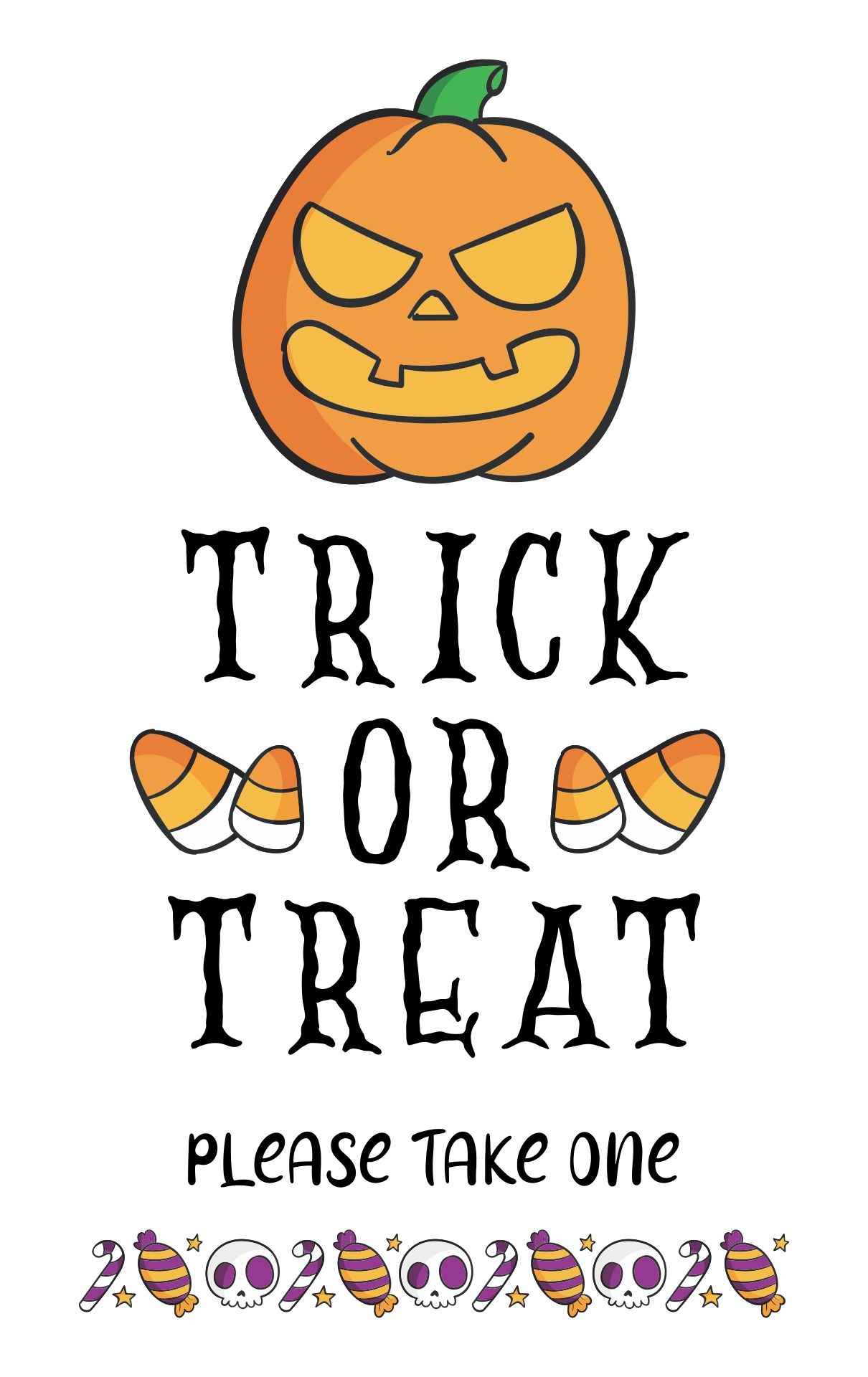 Halloween Please Take One Sign 15 Free PDF Printables Printablee