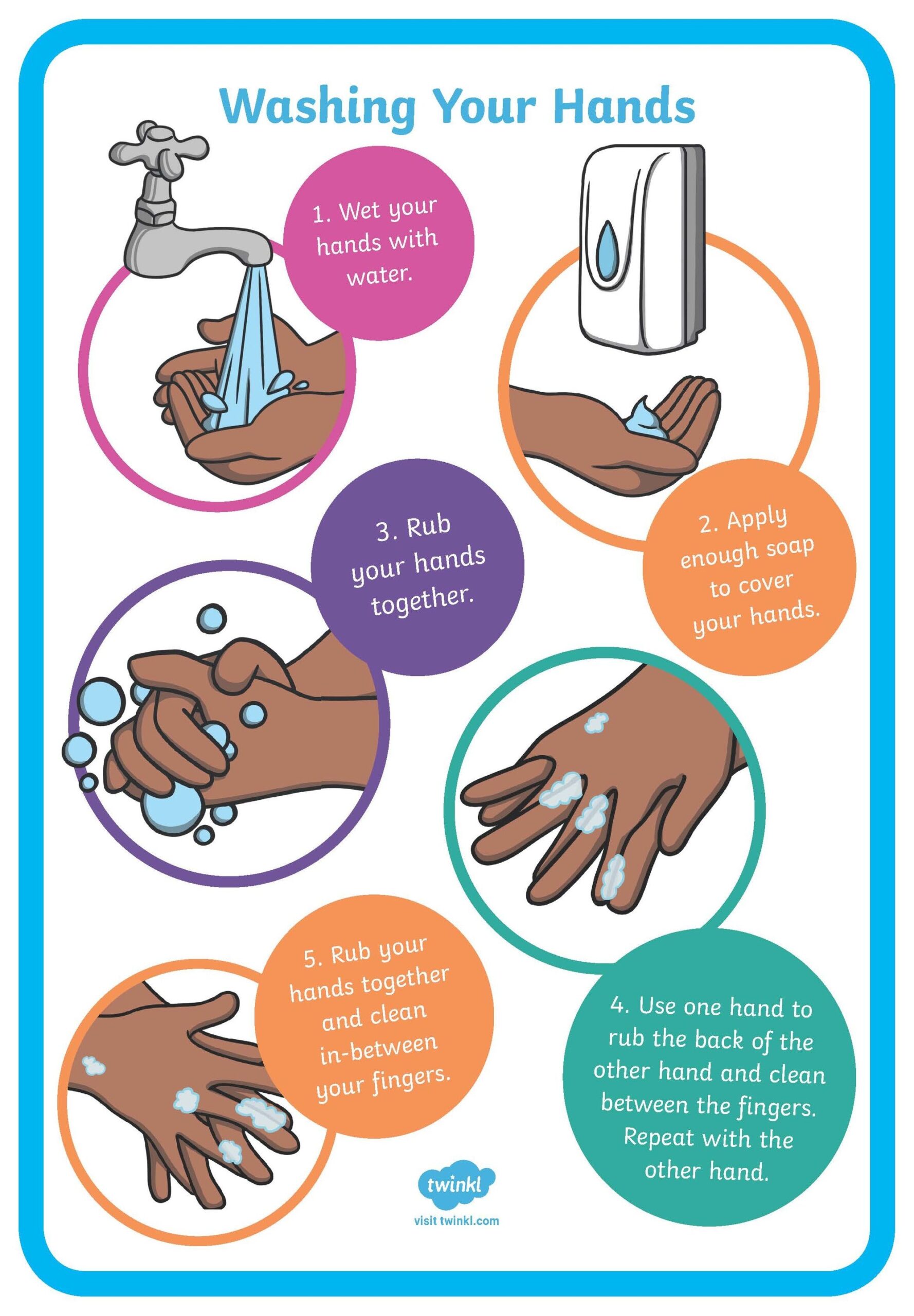 Hand washing Poster For Kids Krankheit