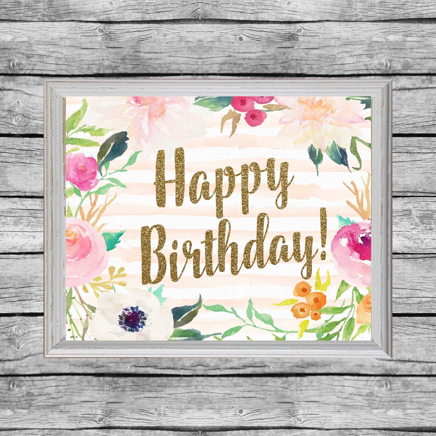Happy Birthday Printable Sign 8X10 Free