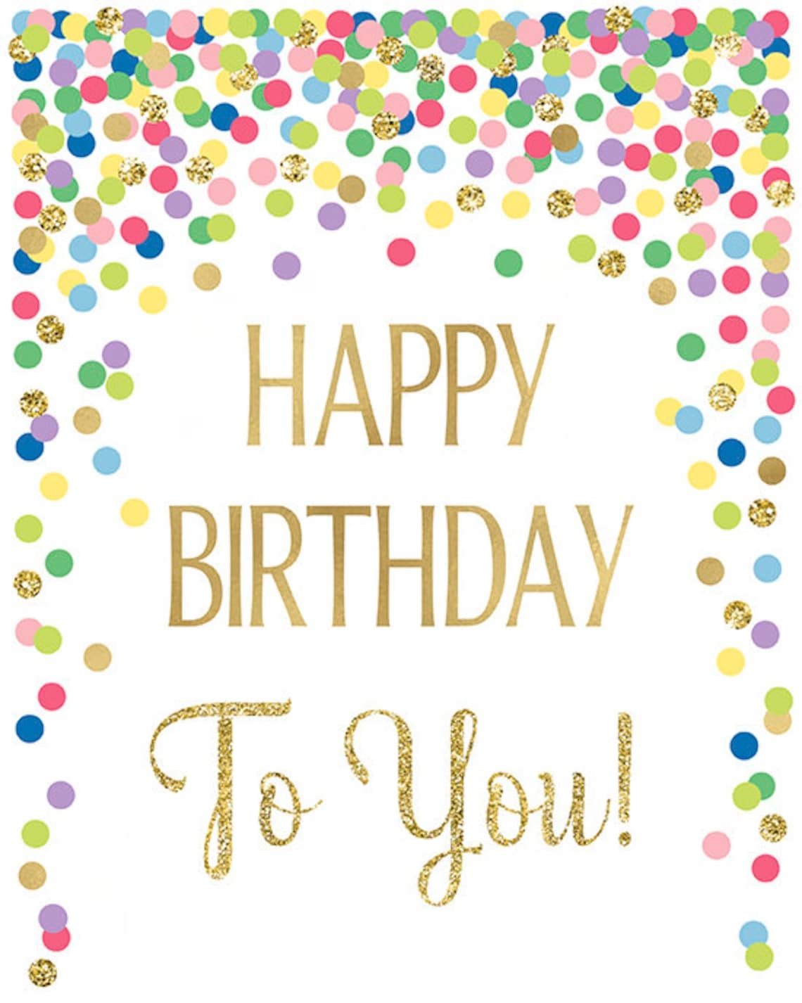 Happy Birthday Sign Printable Rainbow Happy Birthday To You Etsy