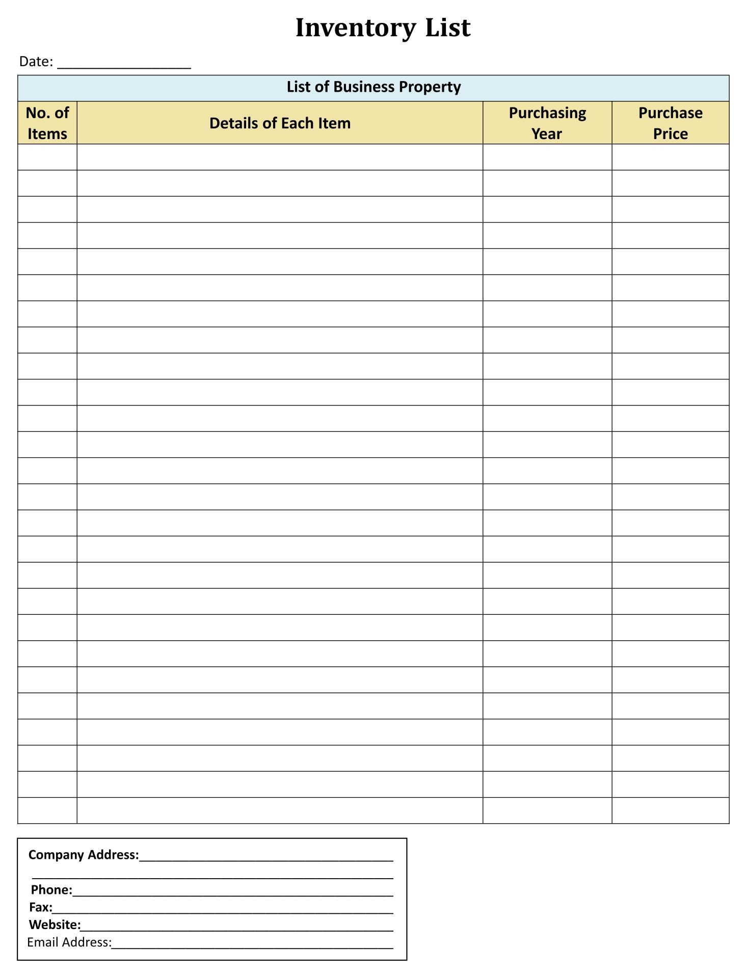 Inventory Log Sheet 10 Free PDF Printables Printablee Bill Of 