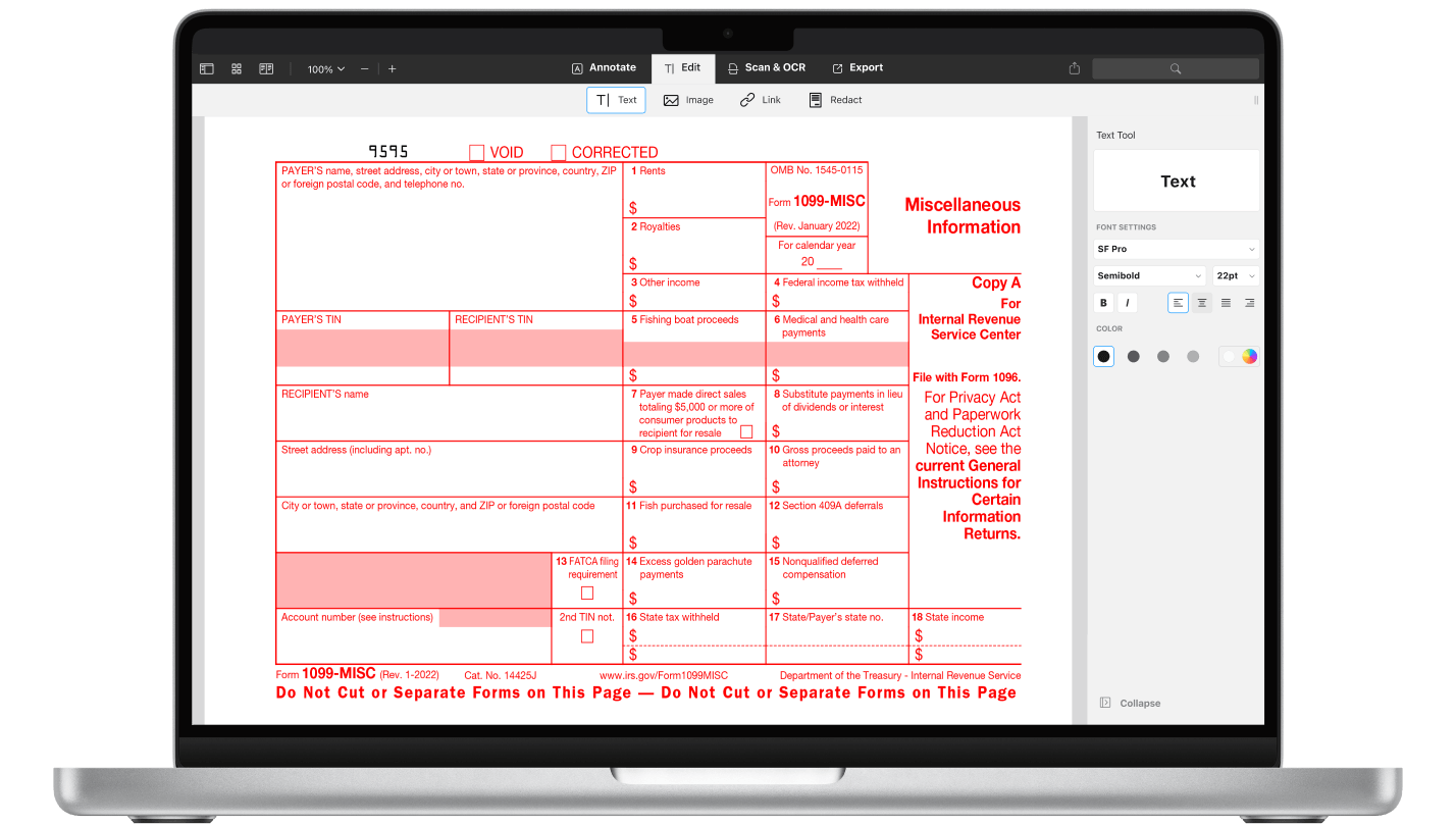 Irs 1099 Form 2023 Pdf Printable Forms Free Online