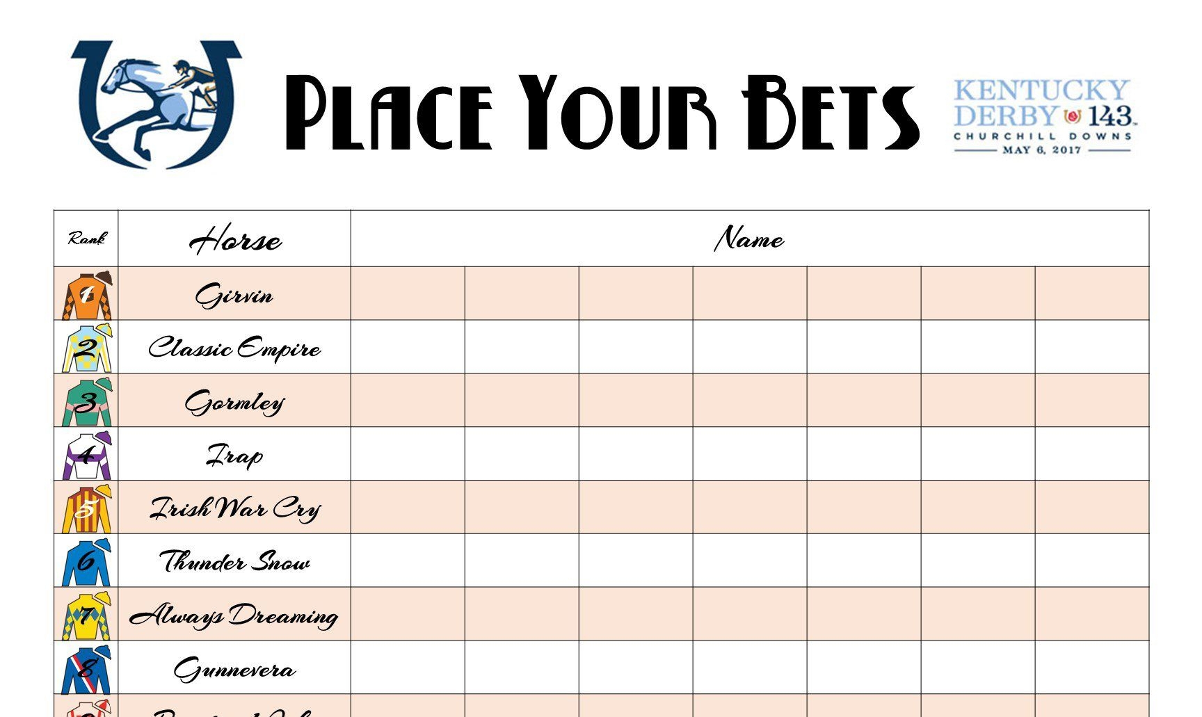 Kentucky Derby Racing Form Printable Printable Form 2024