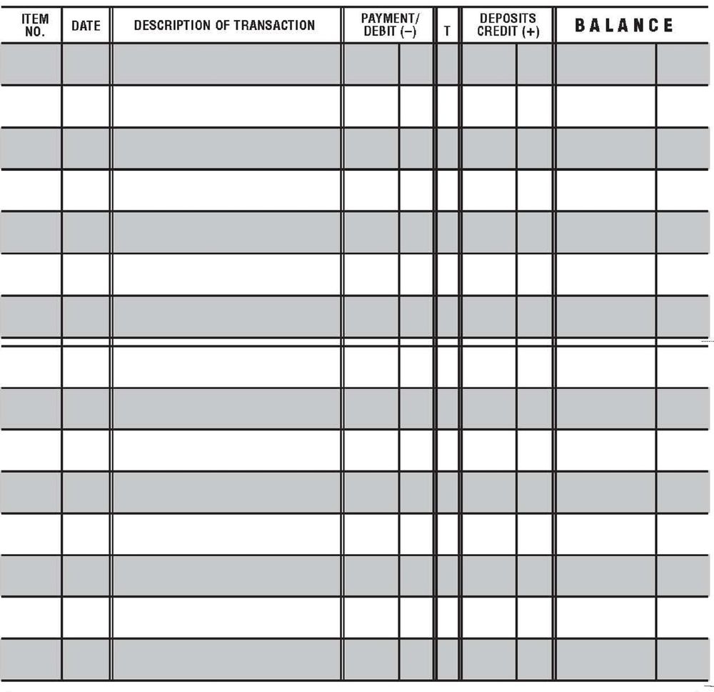 Large Print Check Register Printable