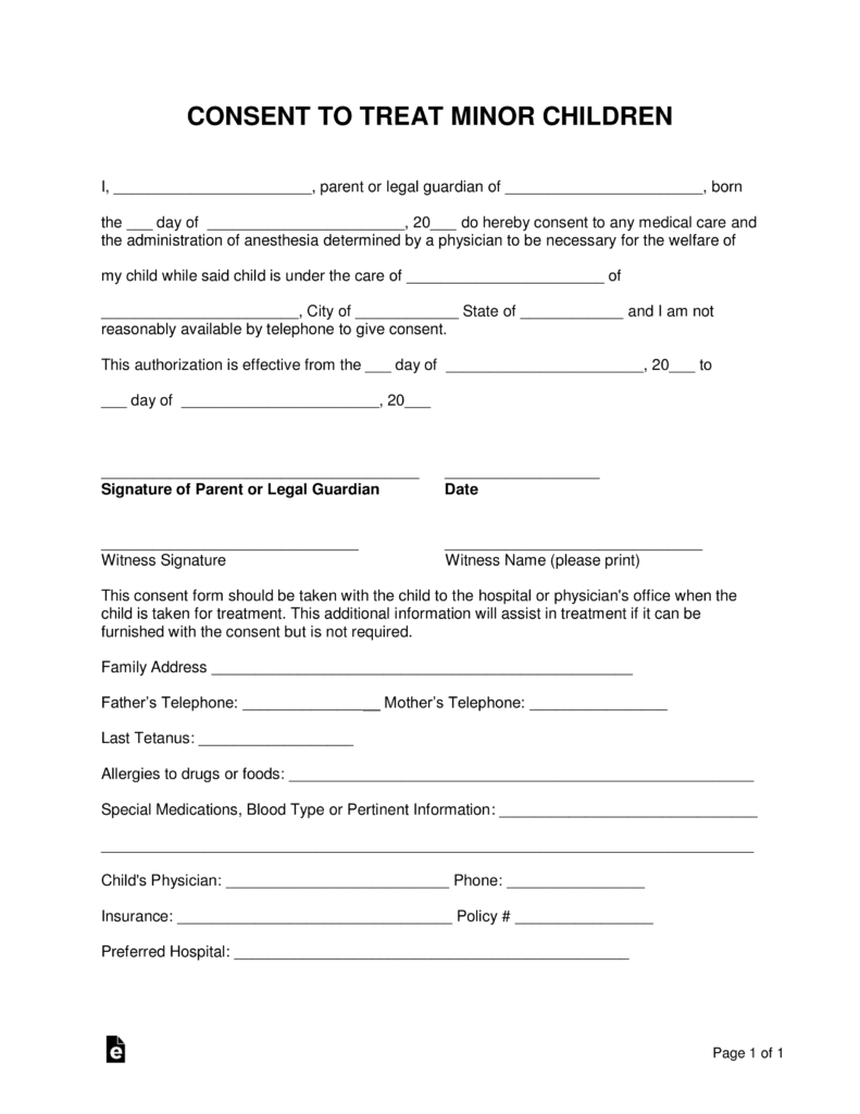 Medical Authorization Form For Grandparents For More Medical Free