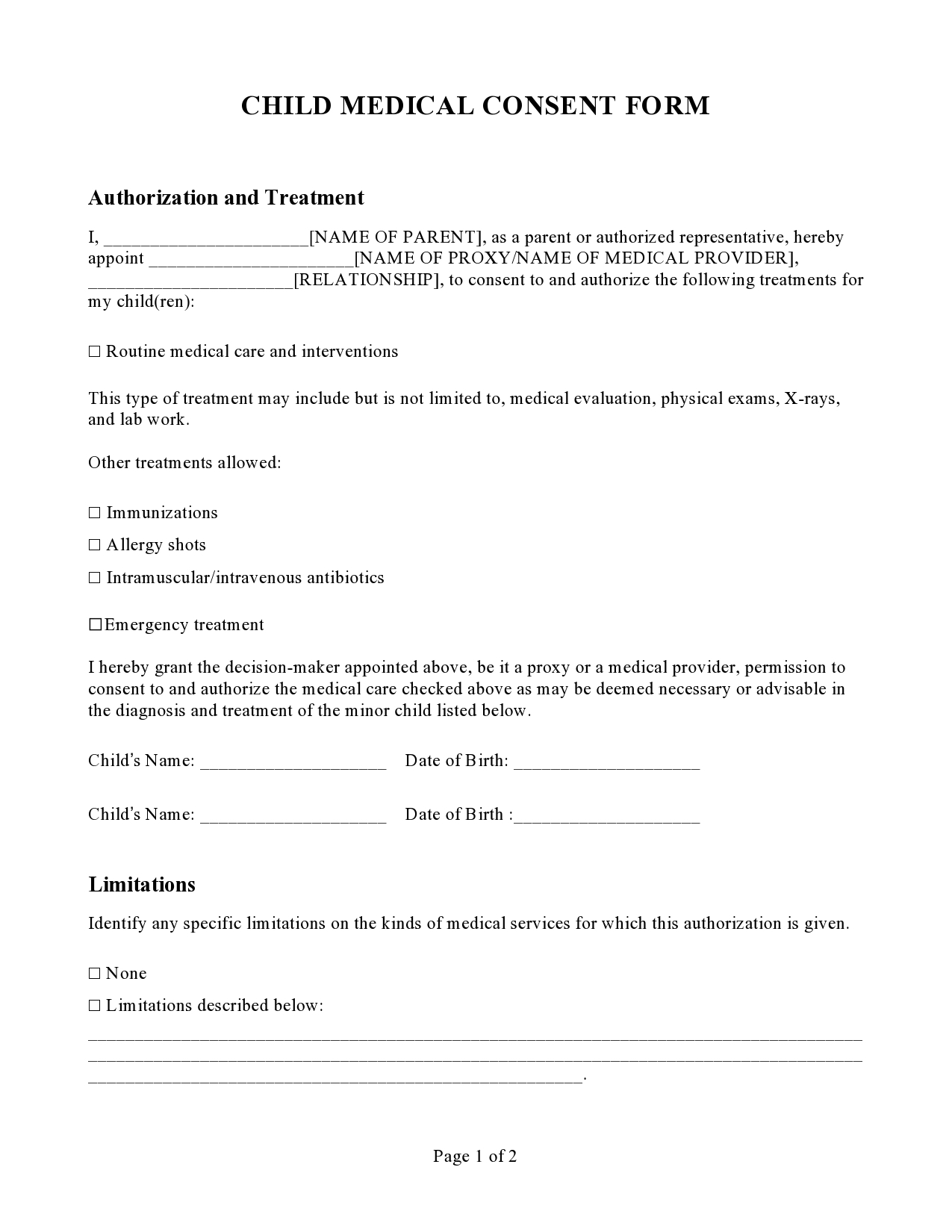 Medical Treatment Printable Medical Consent Form For Vrogue co