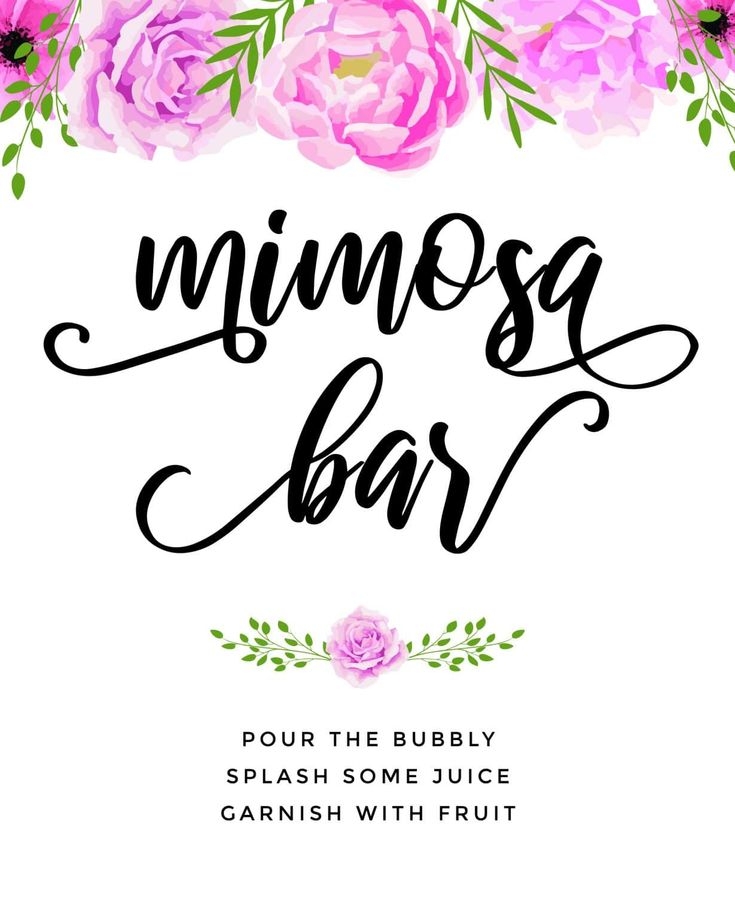 Mimosa Bar Free Printable Sign Dev onallcylinders