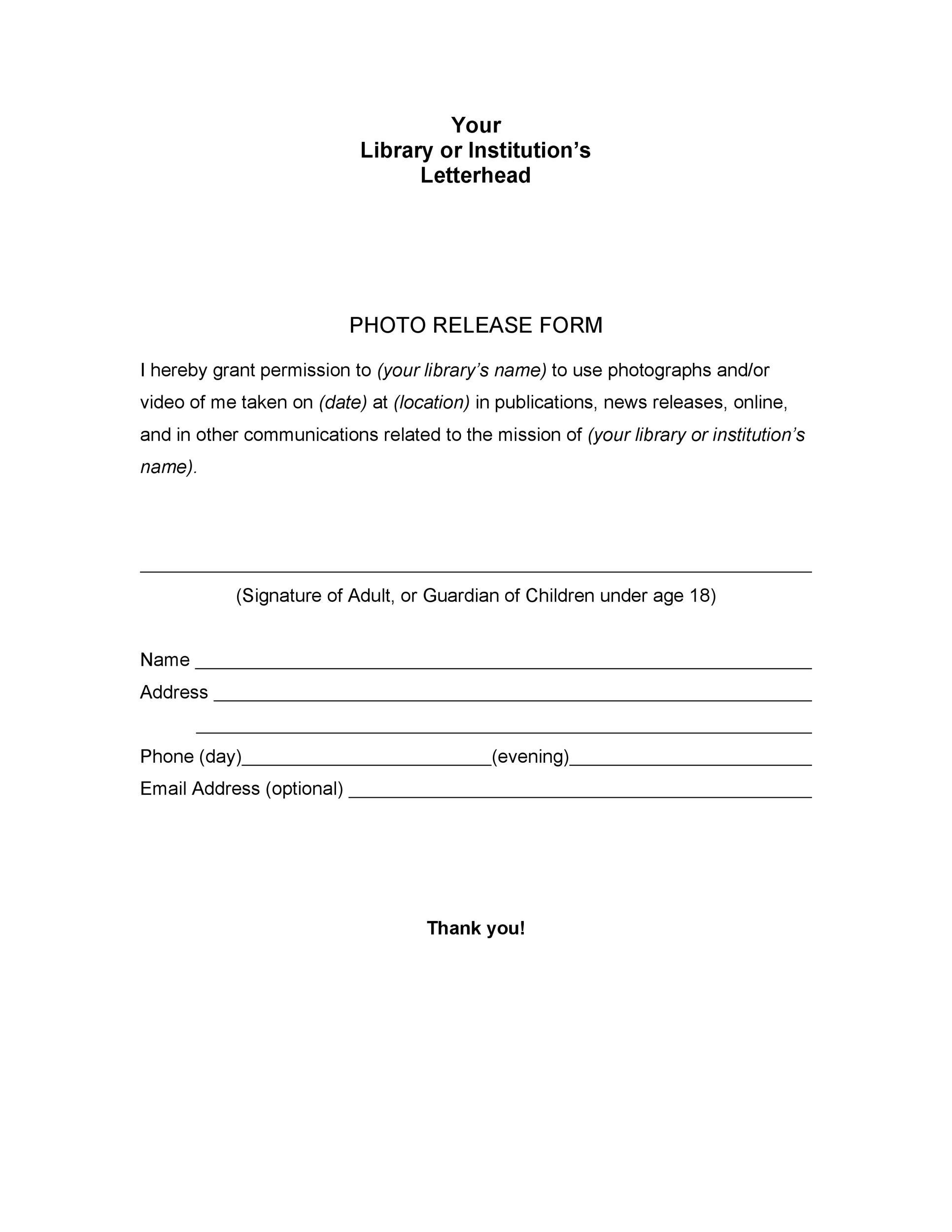 Model Release Form Printable Printable Forms Free Online