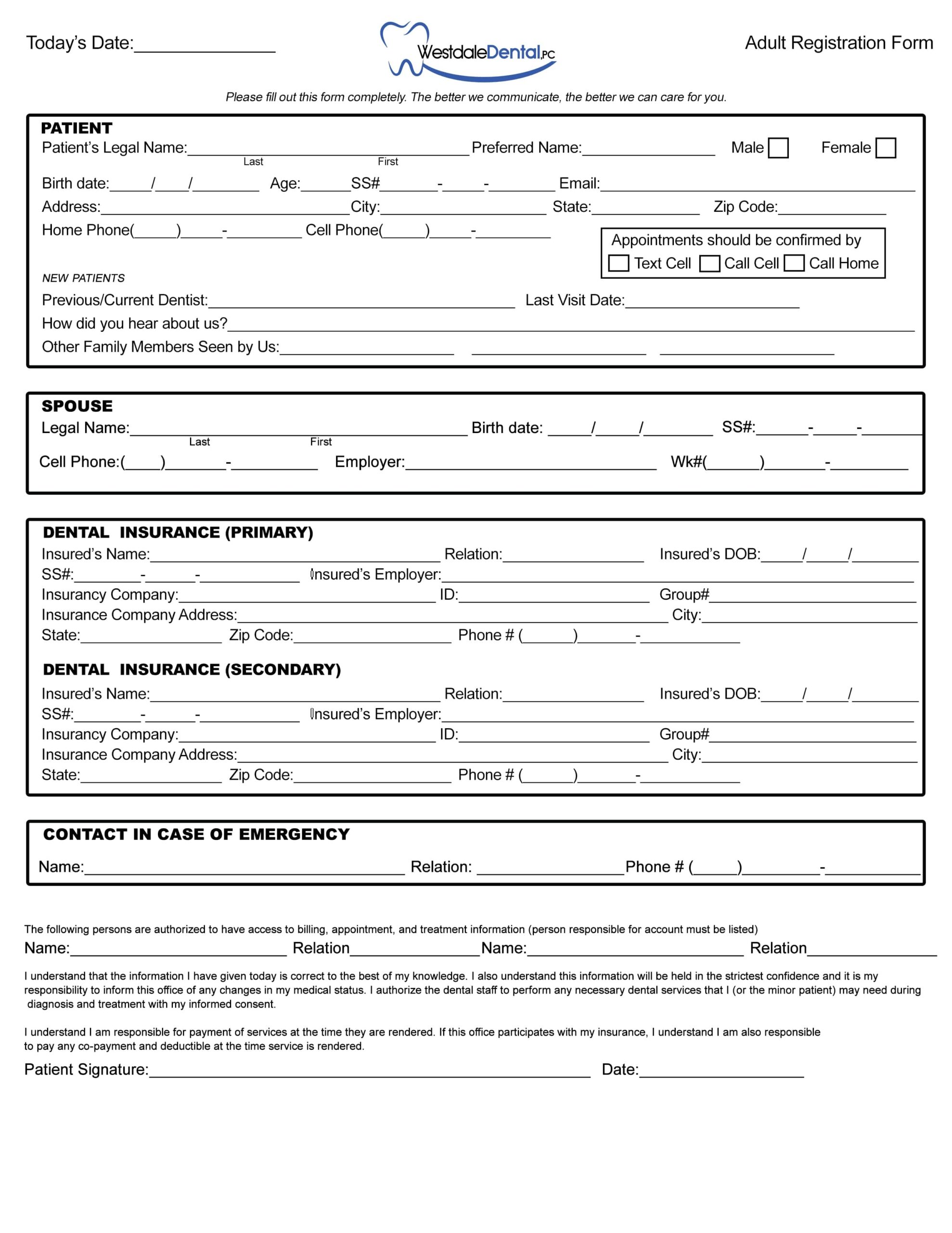 New Patient Forms Printable Printable Forms Free Online
