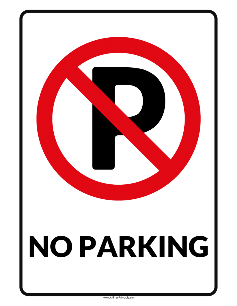 No Parking Signs Poster Template FreePrintableTM