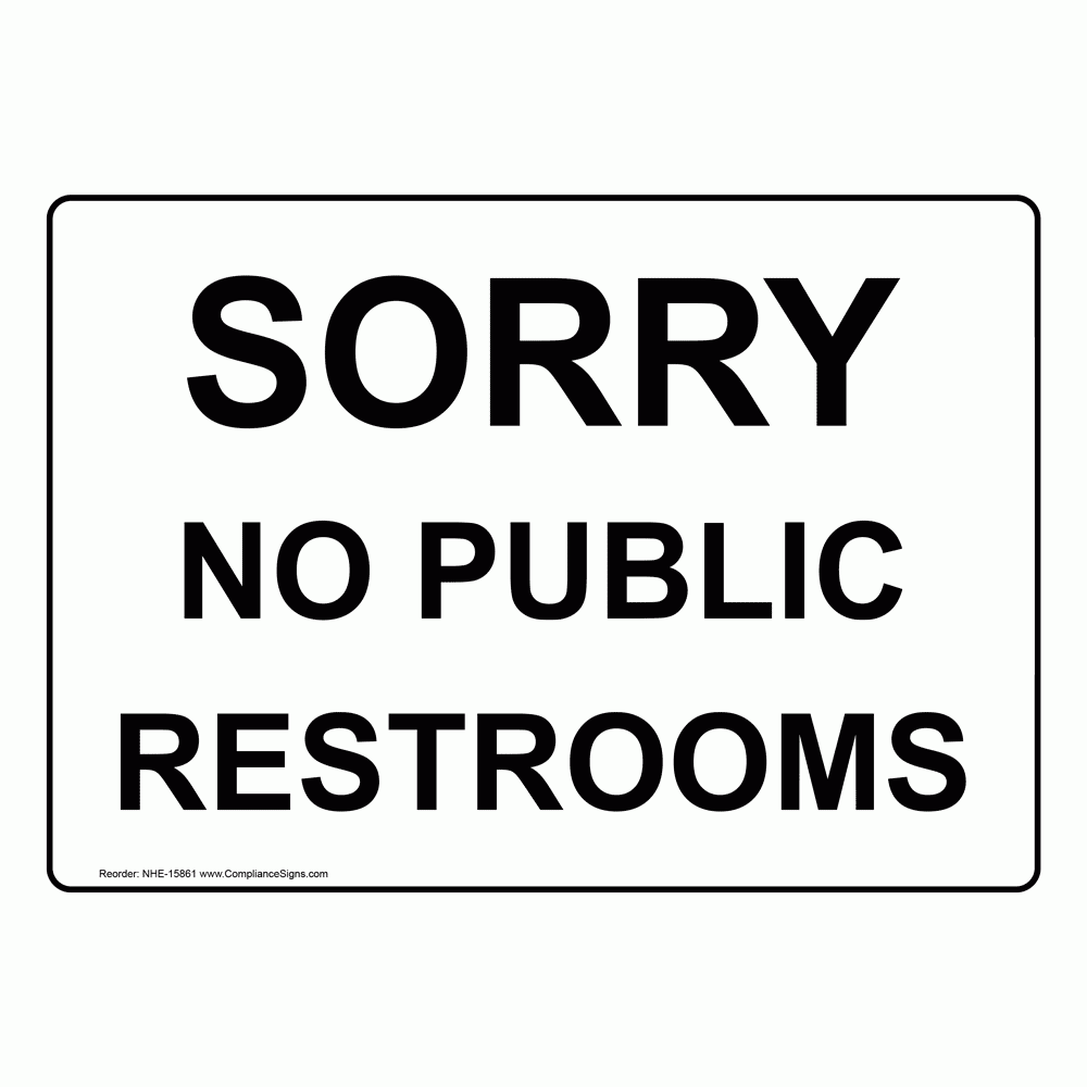 No Public Restroom Signs Printable