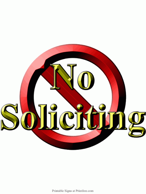 No Soliciting Sign Printfree Printable Signs