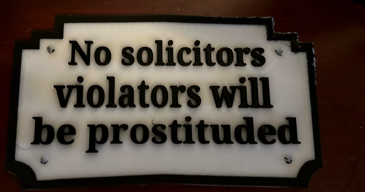 No Solicitors By Chris Giesen Download Free STL Model Printables No Solicitors By Chris Giesen Download Free STL Model Printables