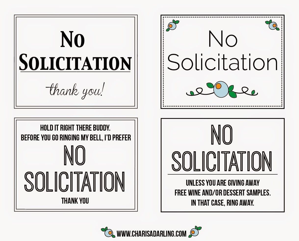 No Solicitors Sign Printable FREE Printables