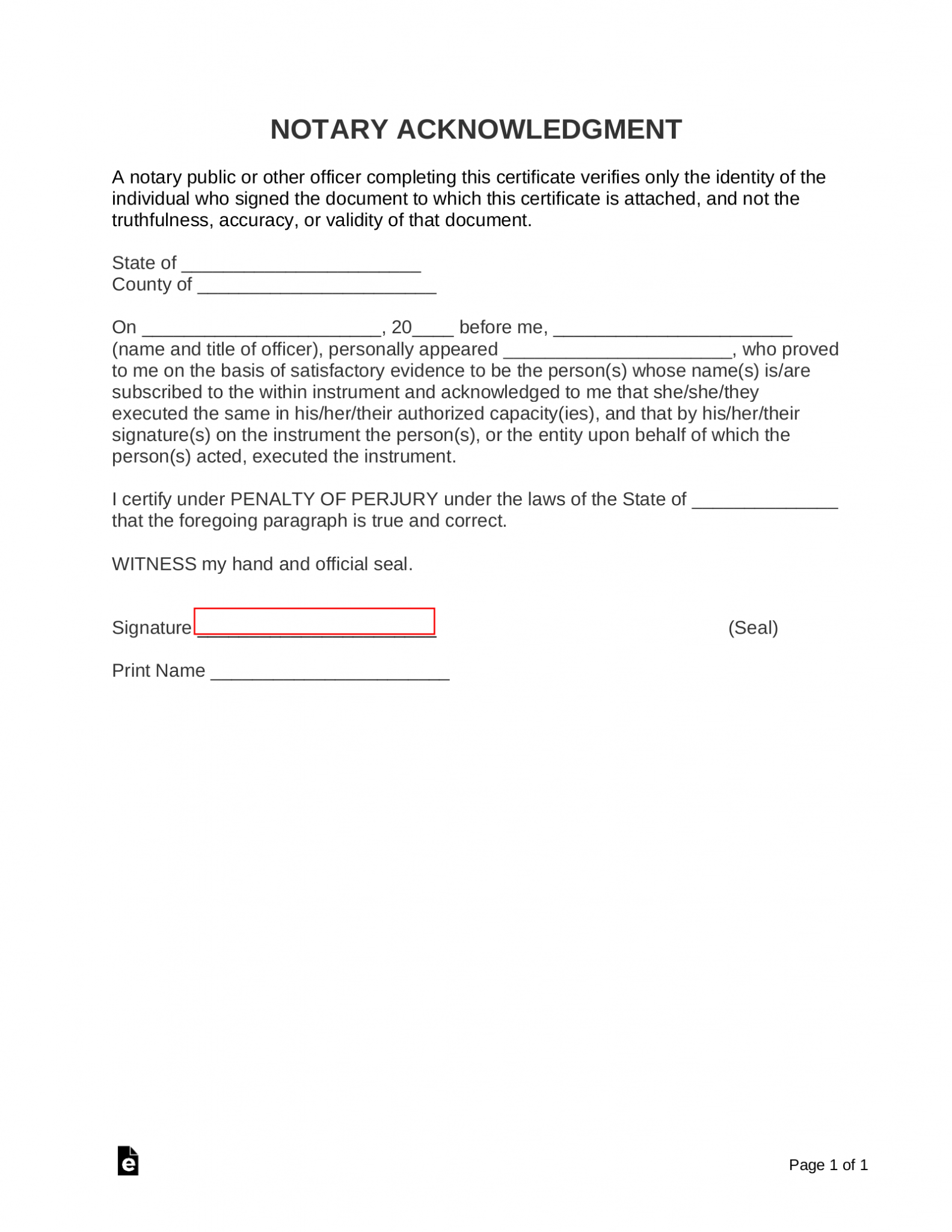Ny Printable Notary Forms Printable Forms Free Online