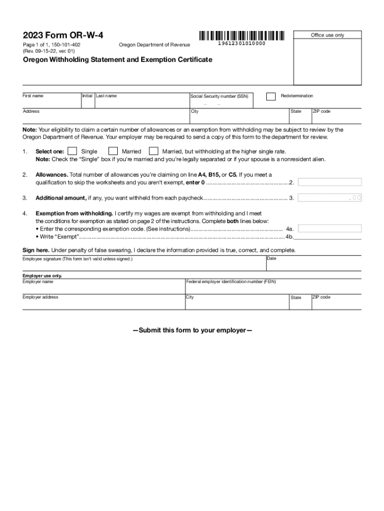 Oregon W4 2024 Form Printable Ketti Meridel
