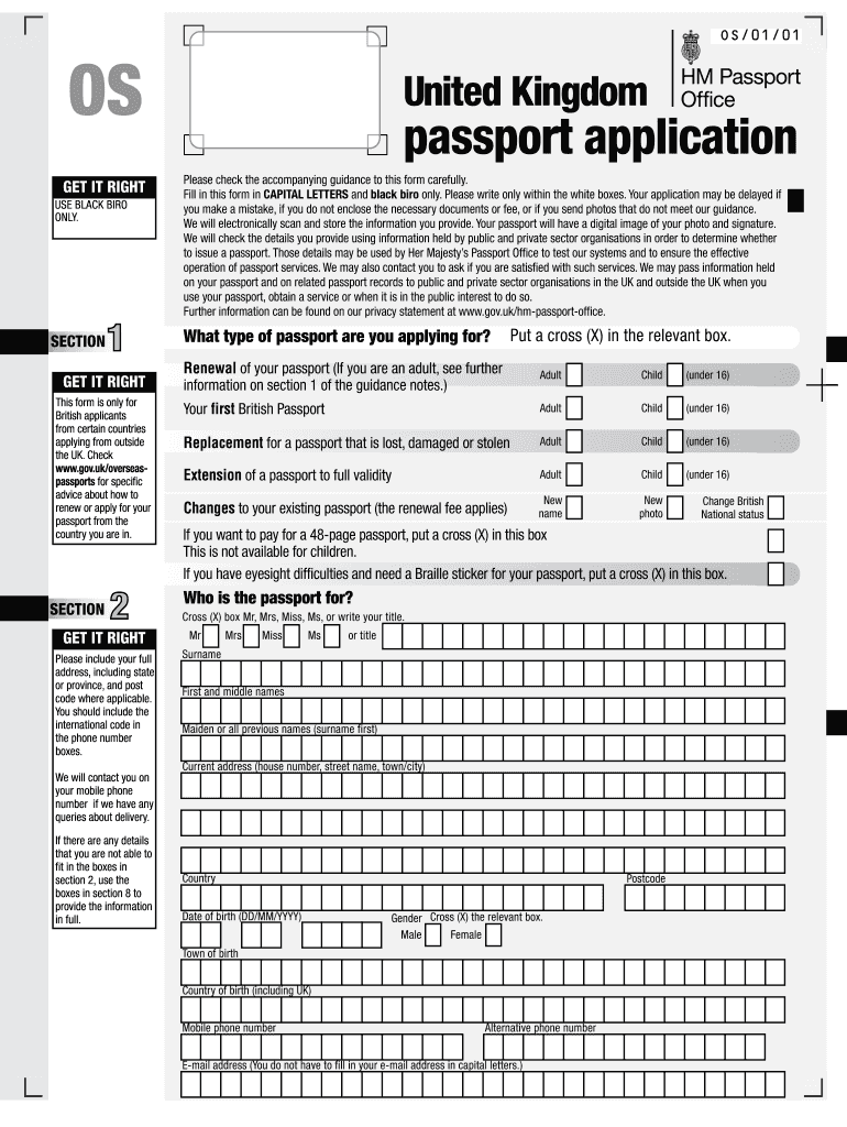 Passport Application Forms Uk Printable Printable Forms Free Online