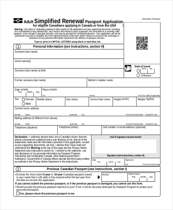 Passport Renewal Form Adults Printable Form 2024