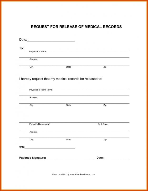 Pdf Printable Blank Medical Records Release Form