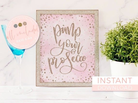 Pimp Your Prosecco Sign Printable Prosecco Sign Prosecco Bar Sign 