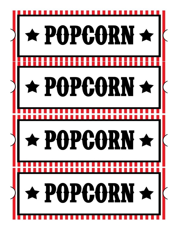 Popcorn Sign Printable