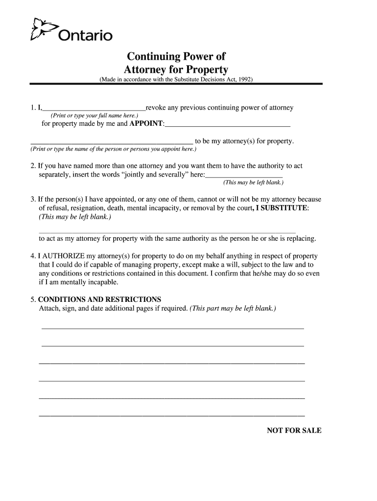 Power Of Attorney Printable Form
