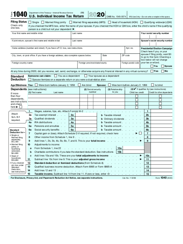 Printable 1040 Form 2024