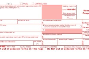 Printable 1099 NEC Form 2025 Payroll Calendar