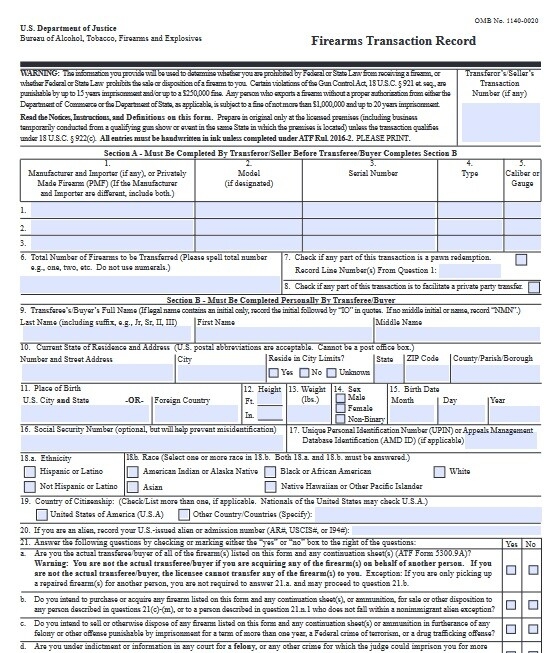Printable 4473 Form