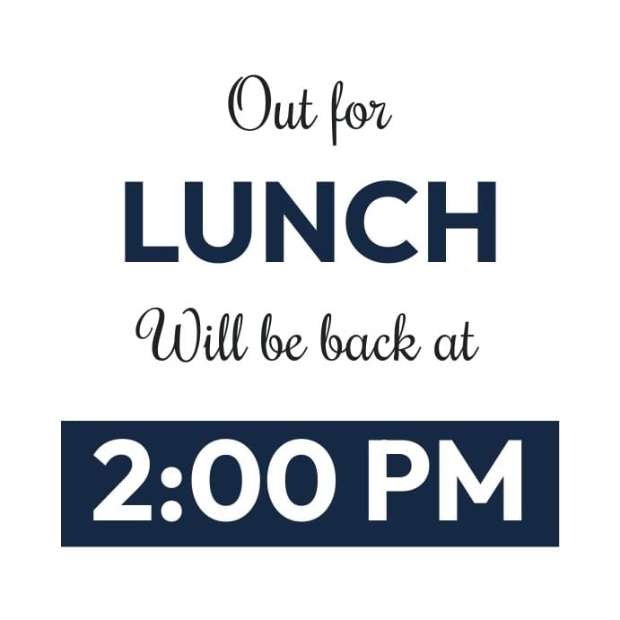 Printable Amazing Out To Lunch Sign Free Download And Print For You 