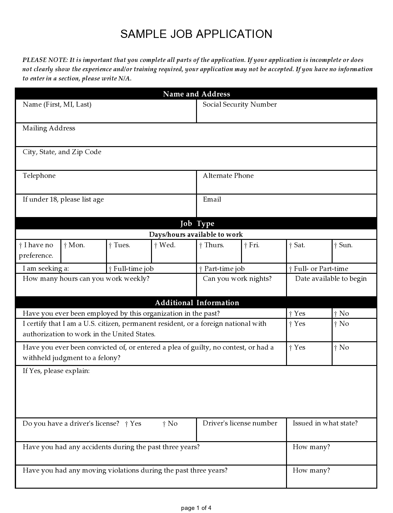 Printable Application Forms For Practice Printable Forms Free Online