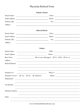 Printable Blank Referral Form Fillable Form 2024