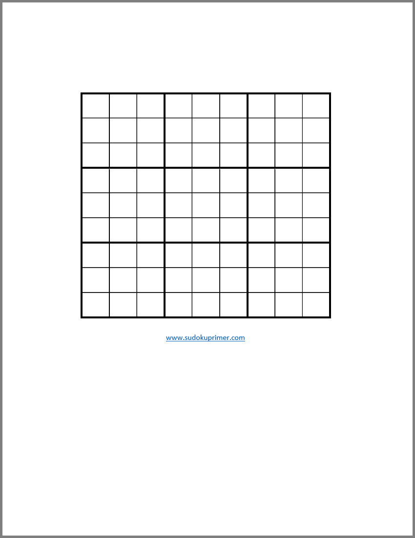 Printable Blank Sudoku Forms Free Printable 2025