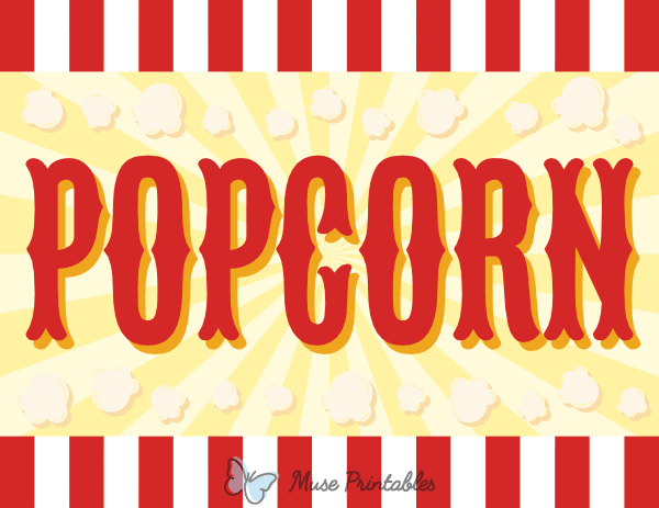 Printable Carnival Popcorn Sign