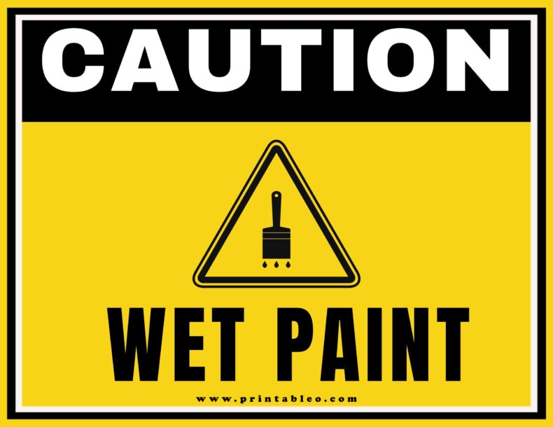 Printable Caution Wet Paint Sign Free Printable Signs 48 OFF