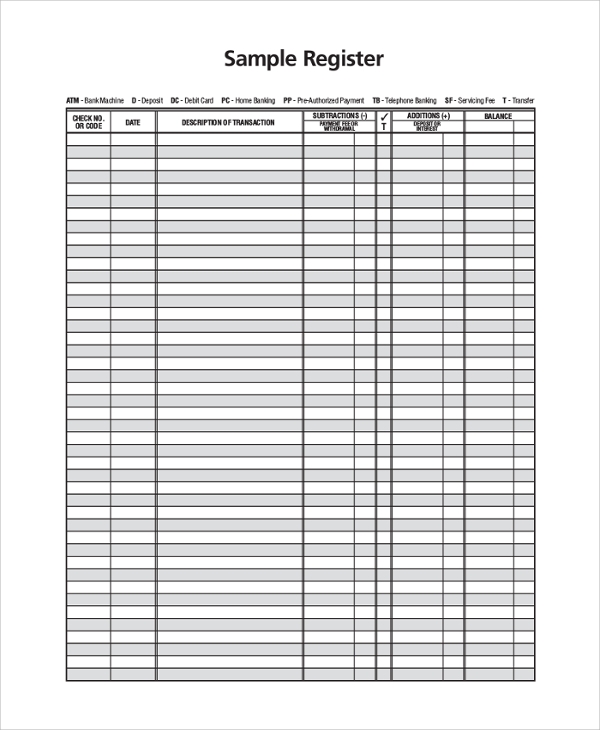 Printable Check Register Form Free Printable Forms Free Online