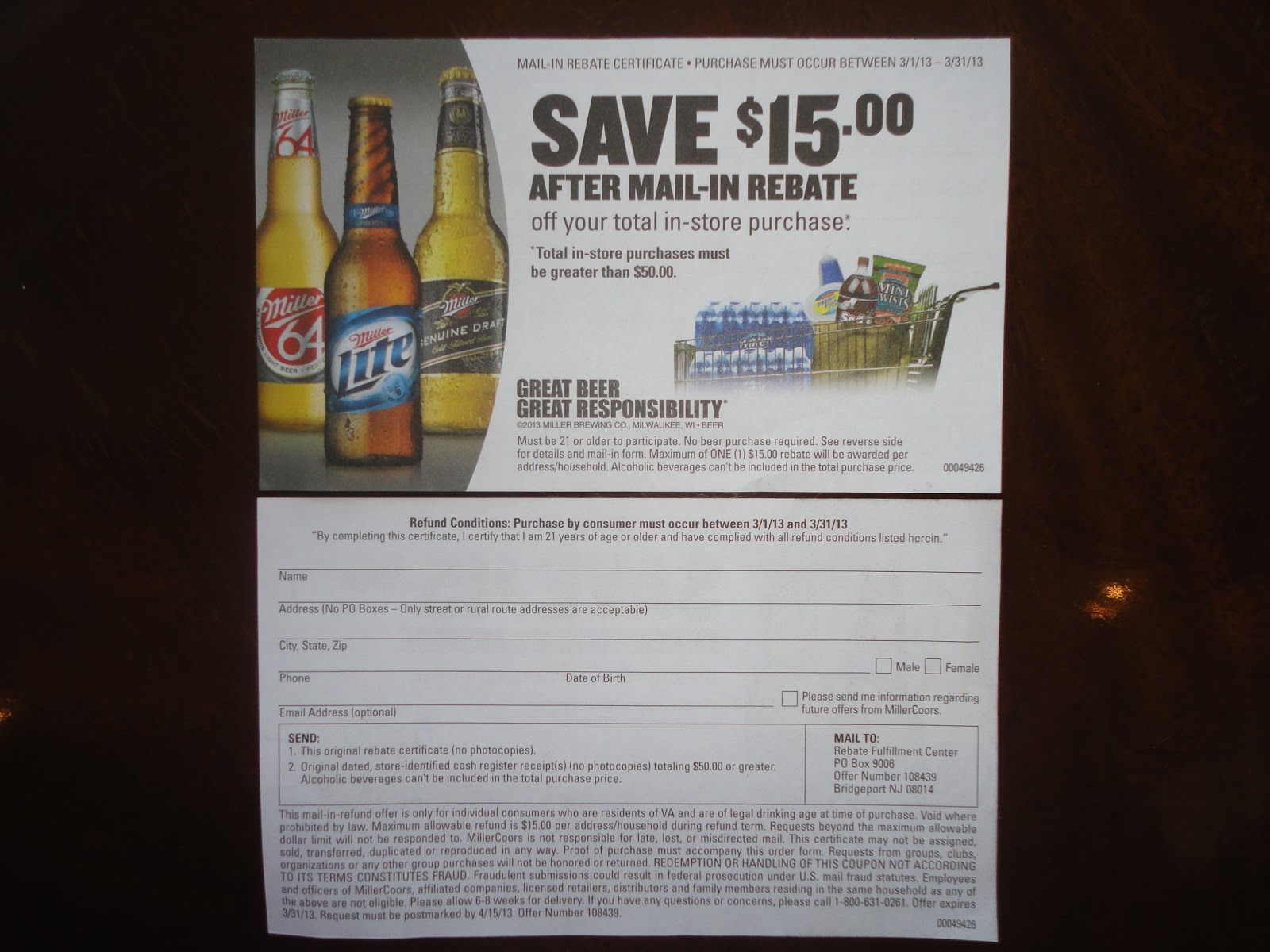 Printable Coors Light Rebate Form Printable Forms Free Online