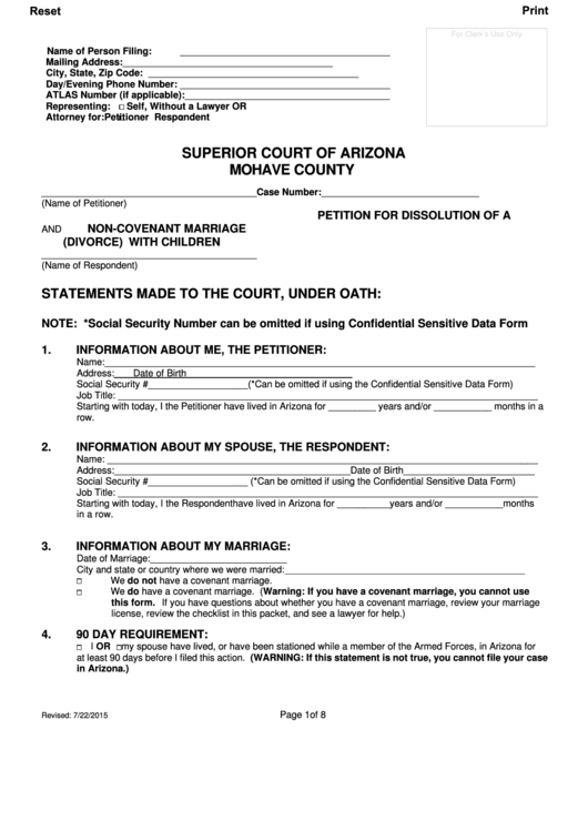 Printable Court Forms Arizona Printable Forms Free Online