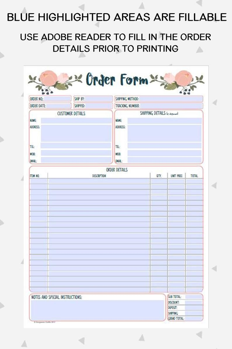 Printable Custom Order Form Template Free Printable Forms Free Online Printable Custom Order Form Template Free Printable Forms Free Online