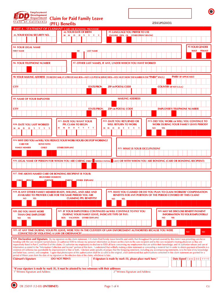 Printable De 2501 Form Printable Forms Free Online
